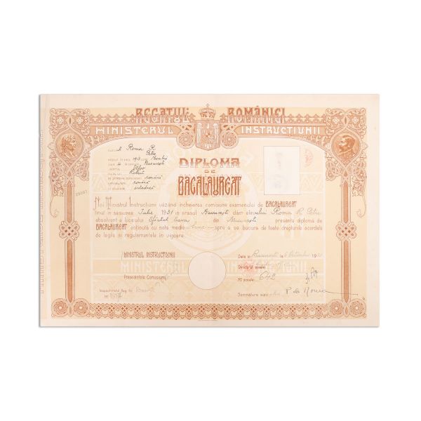 Liceul Sfântul Sava, Diplomă de bacalaureat, 1931