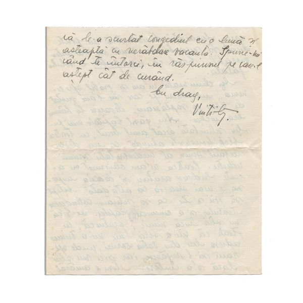 Vintilă Horia, scrisoare ologarfă către Radu Poroineanu, 30 August 1936