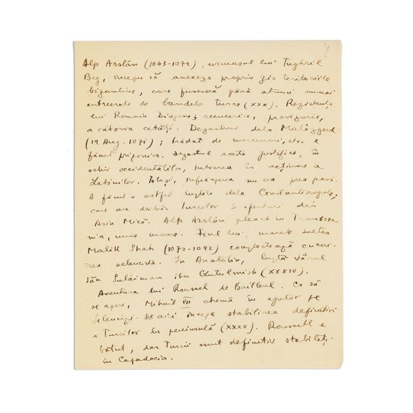 Mircea Eliade, R. Grousset, Histoire des Croisades, manuscris 