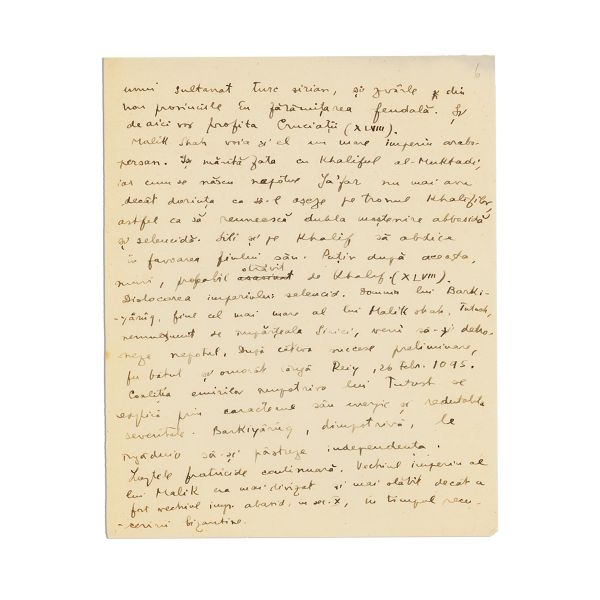 Mircea Eliade, R. Grousset, Histoire des Croisades, manuscris 