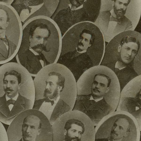 Societatea Literară Junimea, fotografie de grup, 1882, format mare, atelier Nestor Heck
