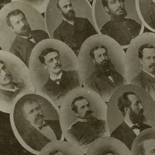 Societatea Literară Junimea, fotografie de grup, 1882, format mare, atelier Nestor Heck