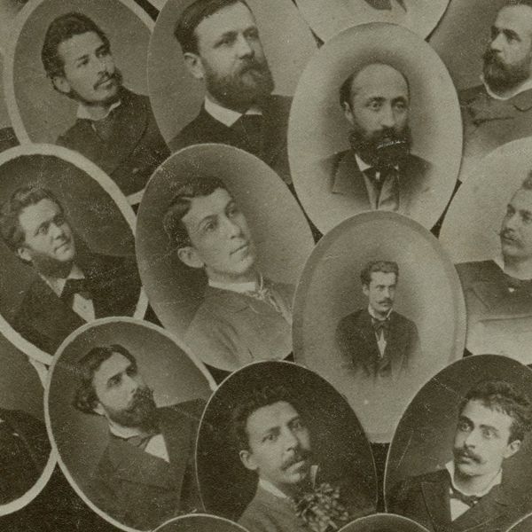 Societatea Literară Junimea, fotografie de grup, 1882, format mare, atelier Nestor Heck