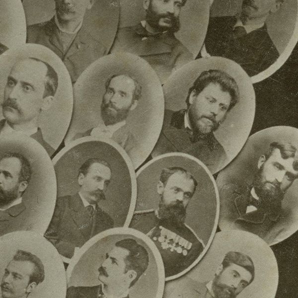 Societatea Literară Junimea, fotografie de grup, 1882, format mare, atelier Nestor Heck