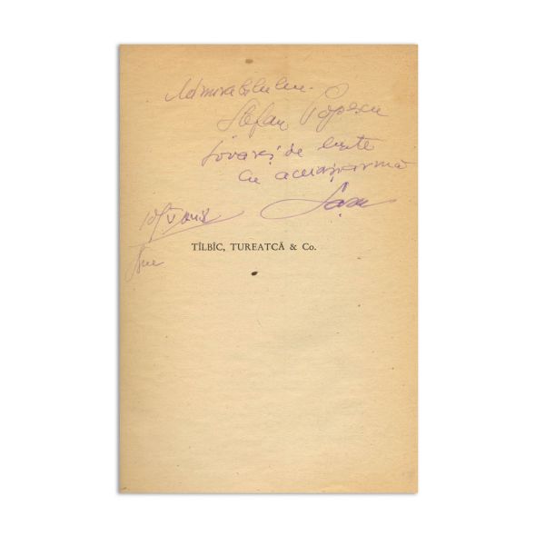 Sașa Pană, Tîlbîc, Tureatcă & Co., 1948, cu dedicație pentru Ștefan Popescu