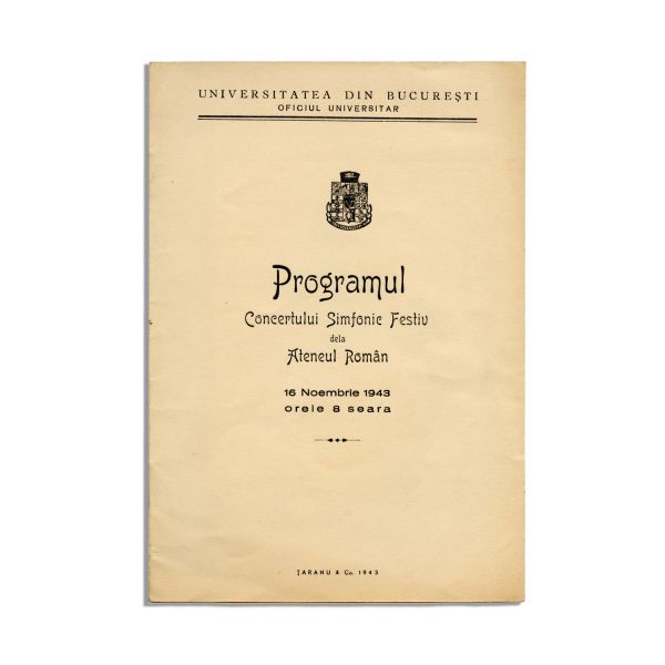 Program, Concert simfonic festiv, Ateneul Român, 1943