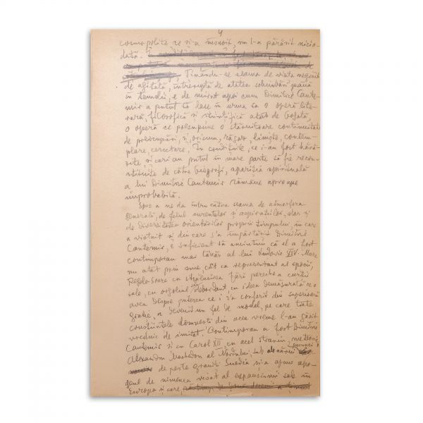 Lucian Blaga, „Dimitrie Cantemir” manuscrisul unei conferințe 