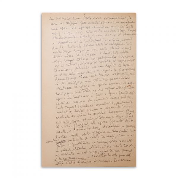 Lucian Blaga, „Dimitrie Cantemir” manuscrisul unei conferințe 