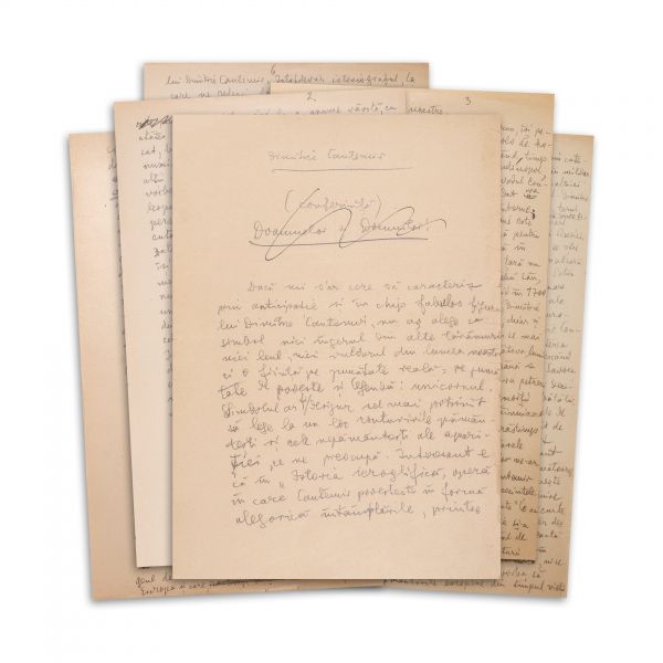 Lucian Blaga, „Dimitrie Cantemir” manuscrisul unei conferințe 