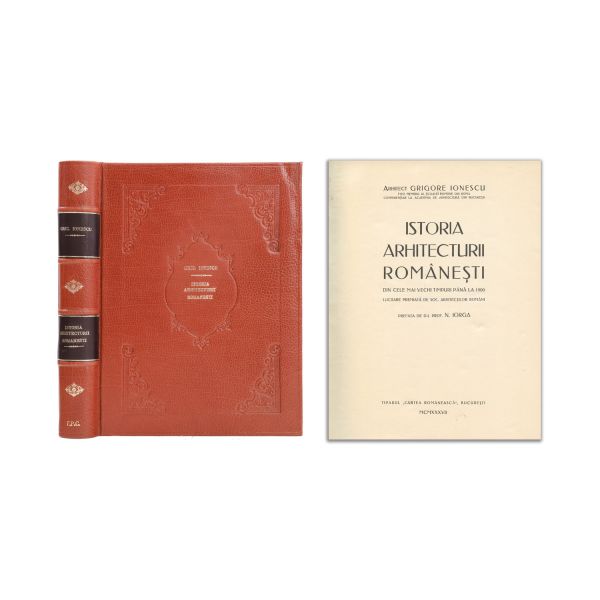 Grigore Ionescu, Istoria arhitecturii românești, 1937, cu dedicație olografă