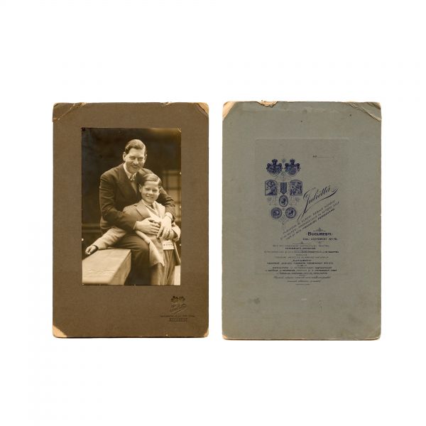 Regele Carol al II-lea și Marele Voevod de Alba-Iulia, Mihai I, fotografie de epocă, atelier Julietta, 1930
