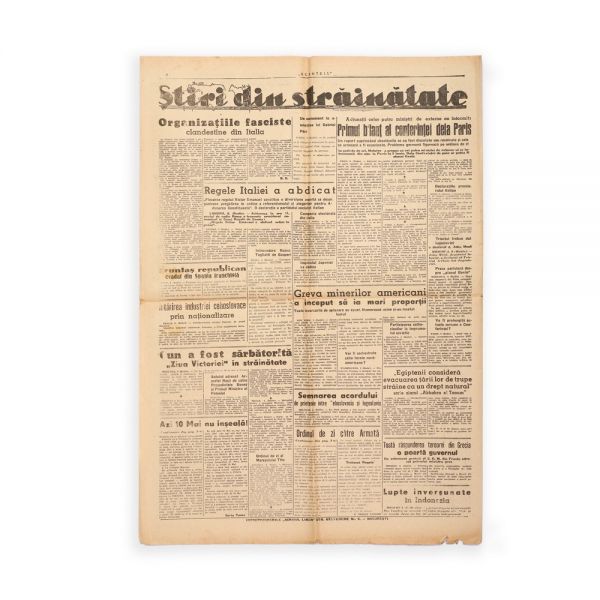 Publicația „Scânteia”, 11 Mai 1946 - Trăiască 10 Mai - Ziua Independenței