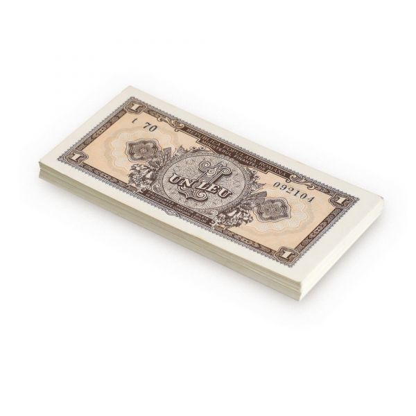 78 de bancnote în valoare de 1 leu din 1952, necirculate, serie consecutivă