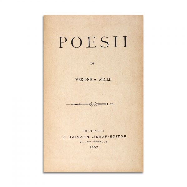 Veronica Micle, Poesii, 1887, prima ediție, Piesă rară