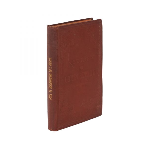 I. Manliu, Curs practic și gradat de stil și compoziții pentru clasele I-IV, două volume colligate, 1887, cu dedicație pentru M. Studza