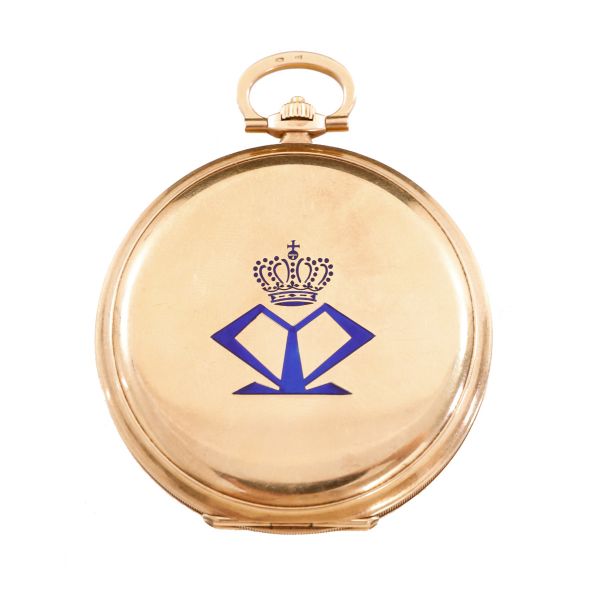 Ceasul de buzunar al reginei Maria din aur 14K, marca Orator Watch Co., 1926