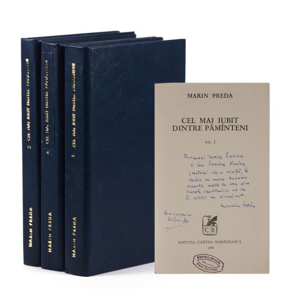 Marin Preda, Cel mai iubit dintre pământeni, 1980, trei volume, cu dedicația autorului - Piesă foarte rară