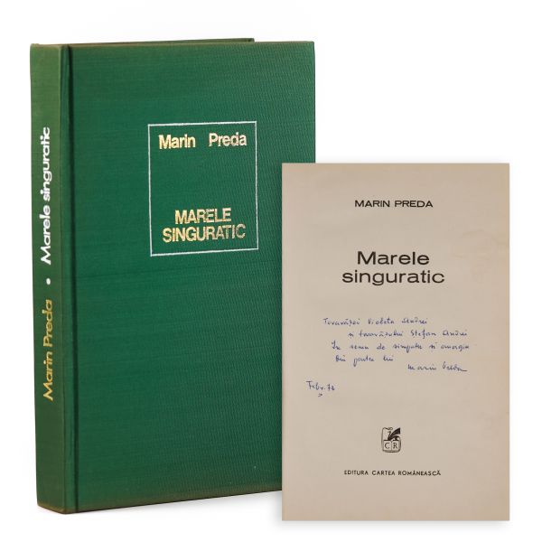 Marin Preda, Marele singuratic, 1972, cu dedicație pentru Violeta Andrei 