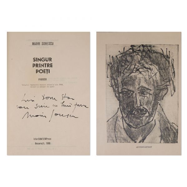 Marin Sorescu, Singur printre poeți, 1990, cu dedicație pentru Doru Stan