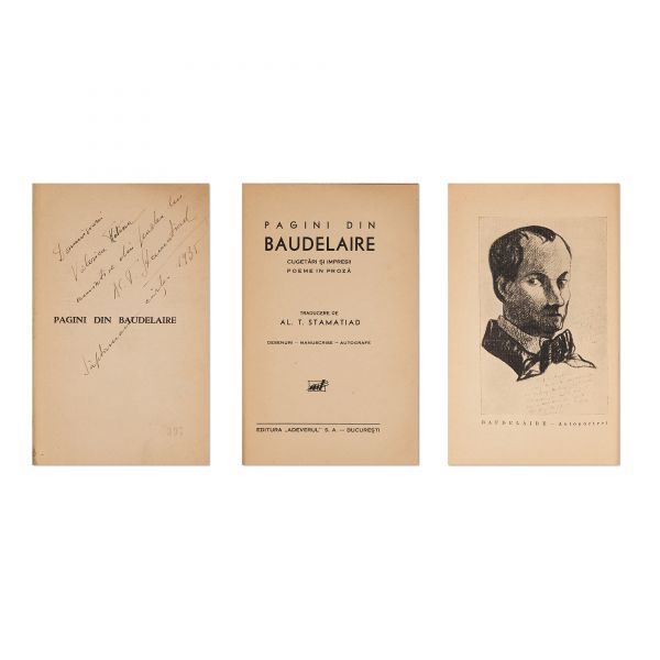 Al. T. Stamatiad, Pagini din Baudelaire, 1934, cu dedicație pentru Valerica Katina
