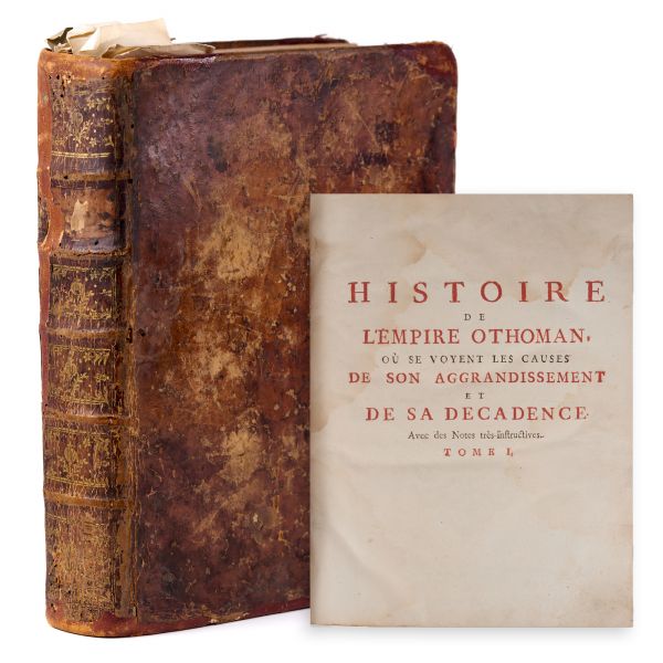 Dimitrie Cantemir, Histoire de L’Empire Othoman, două tomuri, 1743 - cu ex-librisul autograf al Domnitorului Constantin Mavrocordat