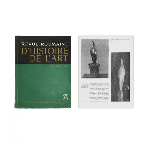 Revue Roumaine d’histoire de l’art, 1970, cu articole despre opera lui C. Brâncuși 