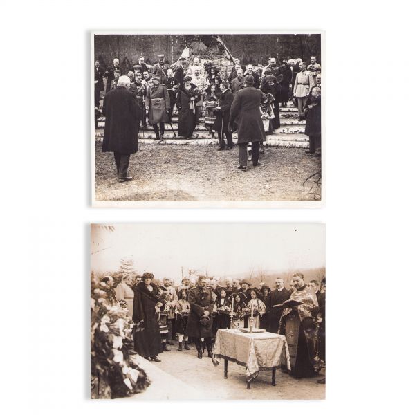 Regele Ferdinand și regina Maria la pomenirea eroilor în Soultzmatt, două fotografii de epocă, 9 aprilie 1924 