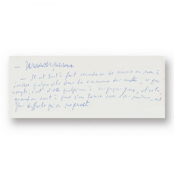 Emil Cioran, Ce conteaza este să însemni tu ceva în ochii tăi…, filă manuscris 