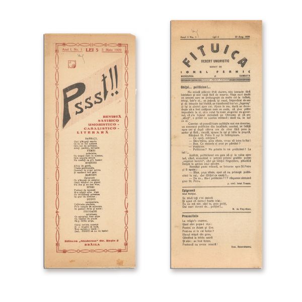 Publicația „Fițuica”, Anul I, Nr. 1, 1928 + Publicația „Pssst!!”, Anul I, Nr. 1, 1929
