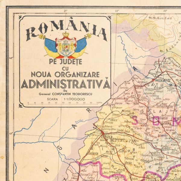 Harta României pe județe cu noua organizare administrativă