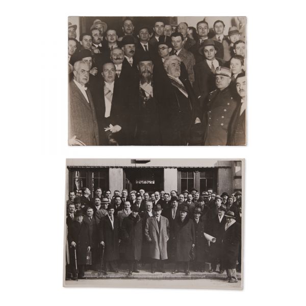 Doctorul Cantacuzino, C. Argetoianu, Ion Inculeț, Nicolae Iorga, Al. Vaida-Voevod, două fotografii de epocă, atelier St. Ignat