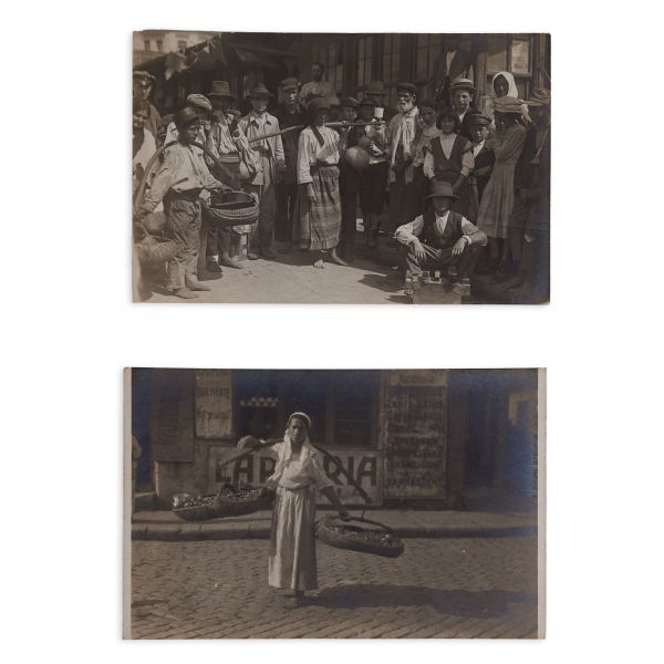 Târgoveți din București, 1918, două fotografii tip carte poștală
