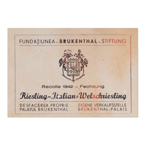 Fundațiunea Brukenthal, zece etichete pentru vinuri