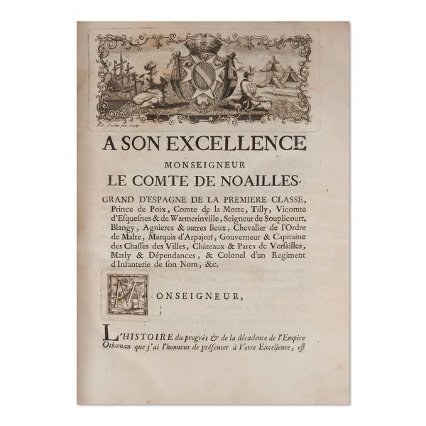 Dimitrie Cantemir, Histoire de L’Empire Othoman, două tomuri, 1743 - cu ex-librisul autograf al Domnitorului Constantin Mavrocordat