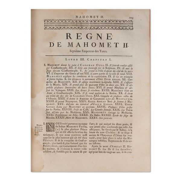 Dimitrie Cantemir, Histoire de L’Empire Othoman, două tomuri, 1743 - cu ex-librisul autograf al Domnitorului Constantin Mavrocordat