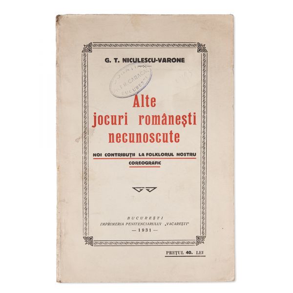 G. T. Niculescu-Varone, Alte jocuri românești necunoscute, două volume, 1930-1931