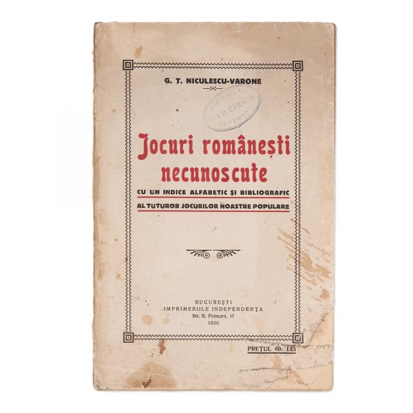 G. T. Niculescu-Varone, Alte jocuri românești necunoscute, două volume, 1930-1931