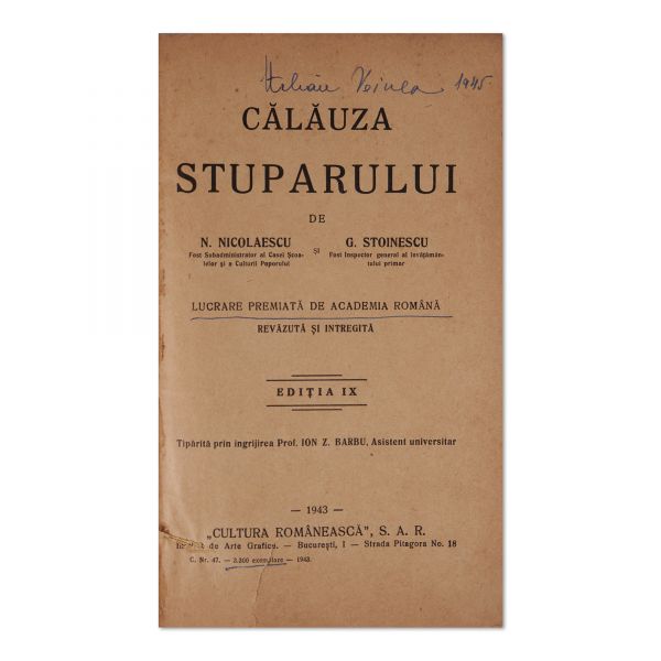 N. Nicolaescu și G. Stoinescu, Călăuza stuparului, 1943
