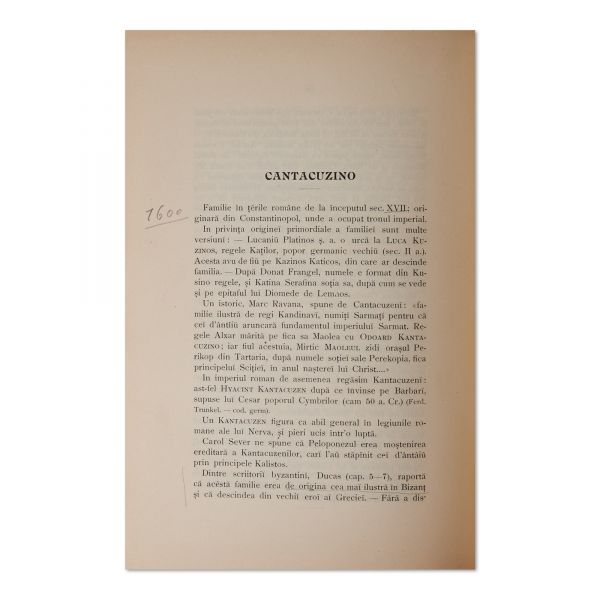 Octav-George Lecca, Familiile boerești române, 1899, cu ex-librisul lui Șerban Cioculescu