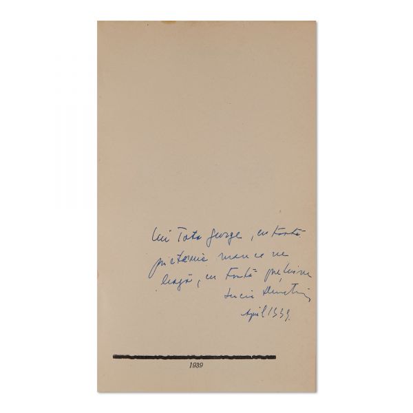 Radu Boureanu, Albastra umbră a tristeții + Sbor alb, George Dumitrescu, Amiază + Lucia Demetrius, Intermezzo, cu dedicații olografe, 1939-1986