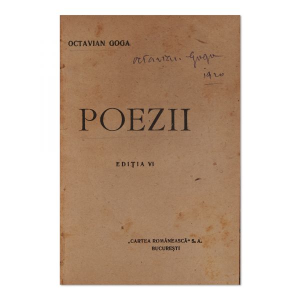 Octavian Goga, Poezii, [1920], cu semnătură