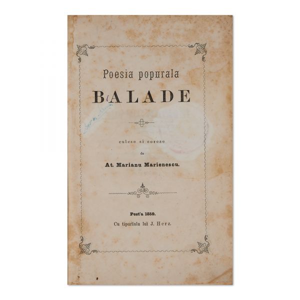 At. Marian Marienescu, Poesia populară. Balade, 1859