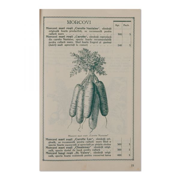 Semințeria Nicolae Petroff & Fii, catalog pe anul 1930