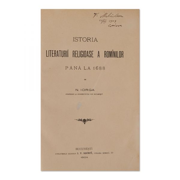 N. Iorga, Istoria literaturii religioase a românilor, 1904