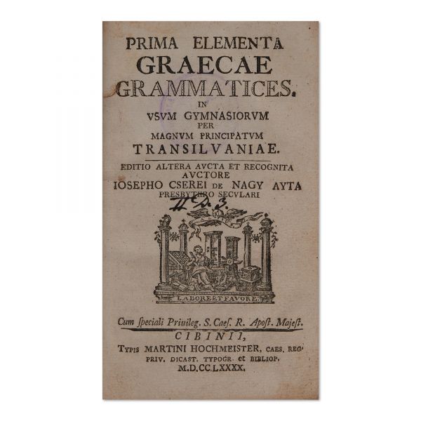Primele elemente ale gramaticii grecești, Sibiu, 1790