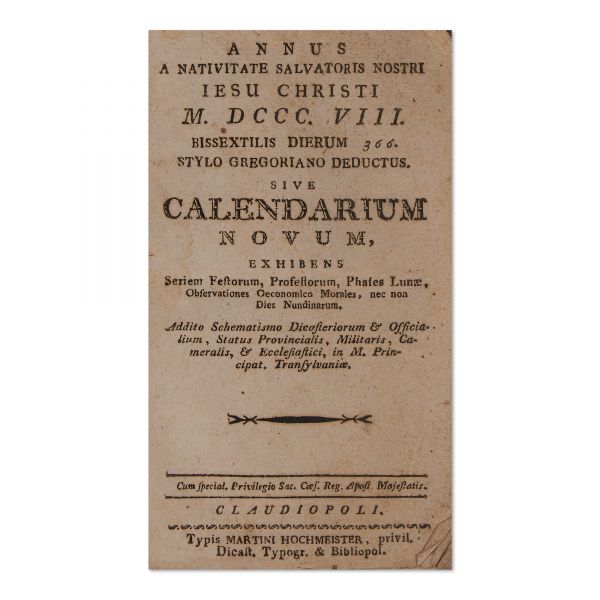 Calendarul Nou, Cluj, 1808