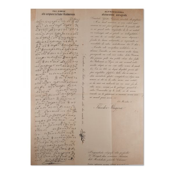 C. D. Aricescu, Istoria Revoluțiunii Române de la 1821, 1874, cu semnătura autorului