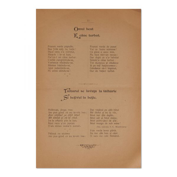 P. Gheorgheasa, Cântece poporane potrivnice beției, 1902