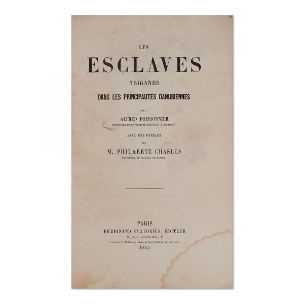 Alfred Pissonnier, Les esclaves tsiganes dans les Principautés Danubiennes, 1855