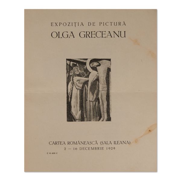 Olga Greceanu, Compoziția murală. Legile și tehnica ei, 1935 + plic + broșura expoziției de pictură